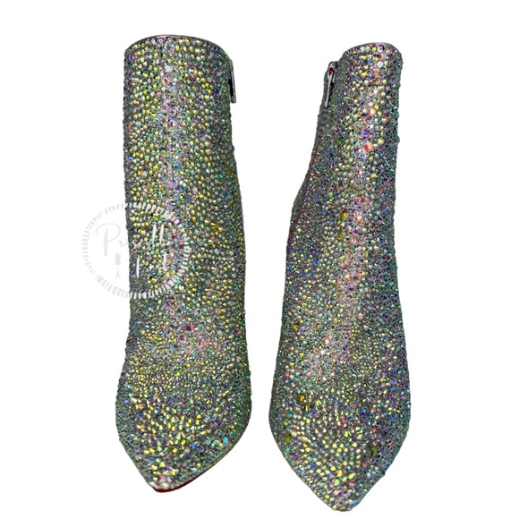 Christian Louboutin So Kate White Custom Strass Crystal Boots Booties Swavorski - Picture 11 of 17